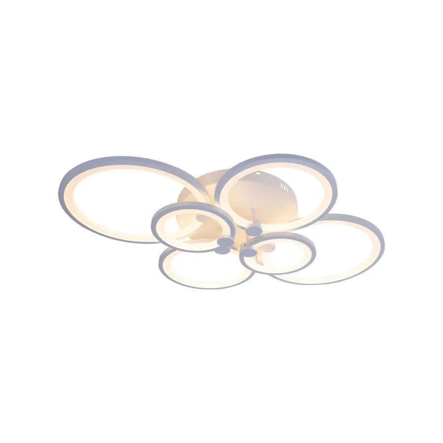 Lustra LED Flippy cu telecomanda 168W 6 Cercuri lumina Rece/Calda/Neutra Dimabila Alb — imagine 3