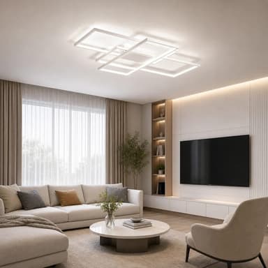 Lustra LED cu telecomanda, 78W, lumina Rece/Calda/Neutra, Dimabila, Alb
