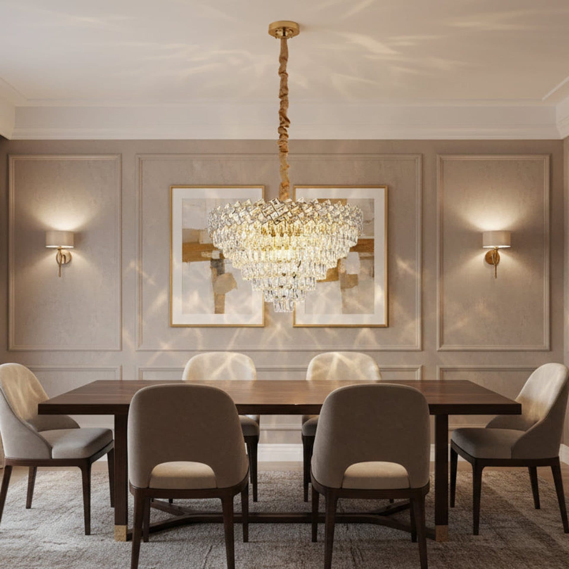 Candelabru Cristal Flippy WINDSOR Supremo 10x E14 Diametru 80cm Auriu Lucios — imagine 3