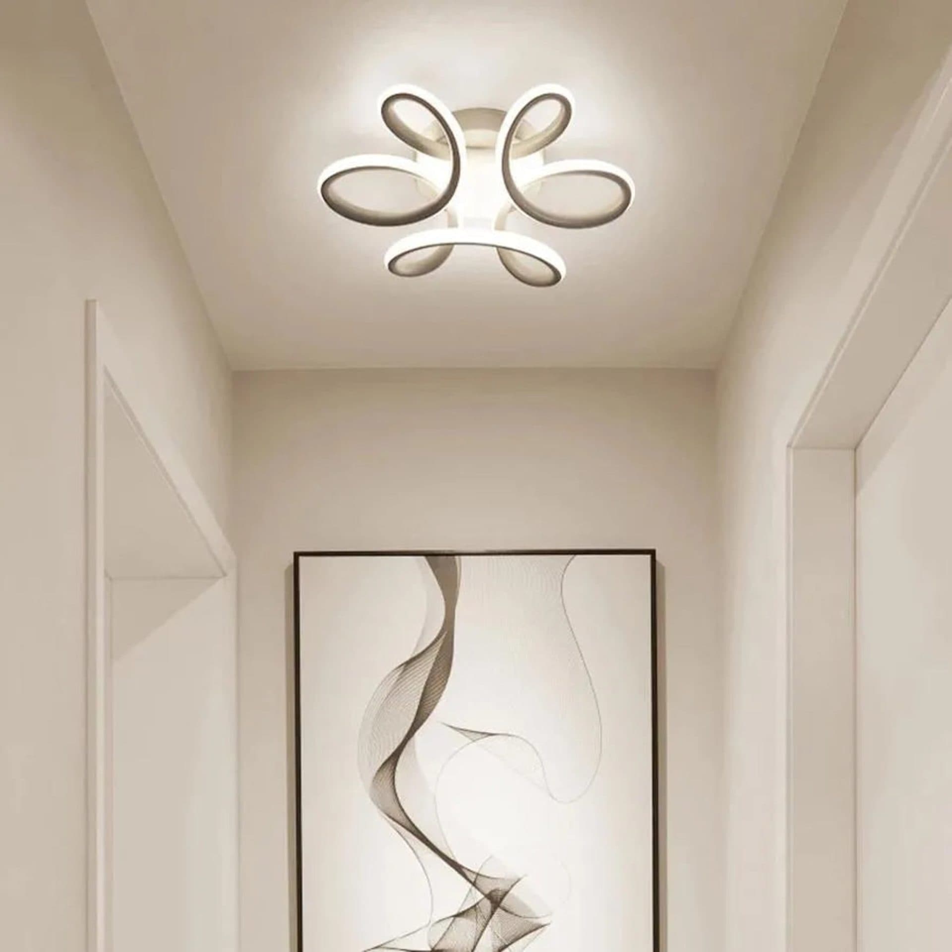 Lustra LED Flippy PANZEA 36W, lumina Rece/Calda/Neutra, Alb — imagine 7