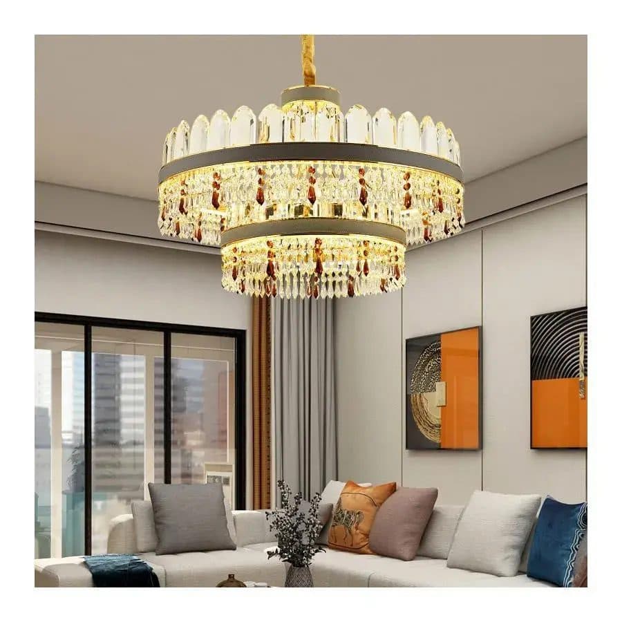 Candelabru LED Flippy Pollux 300W Diametru 75cm Auriu Cristal Dimabila — imagine 2
