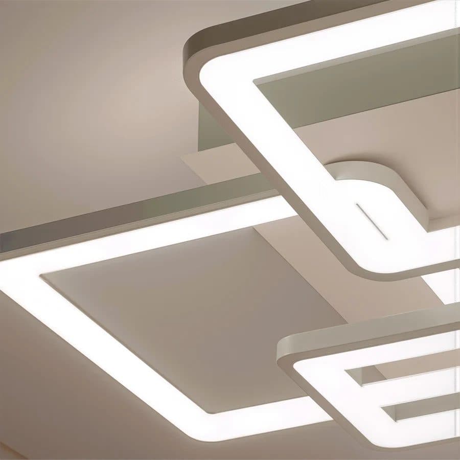 Lustra LED Flippy 119W 6 Patrate Telecomanda Alb — imagine 4