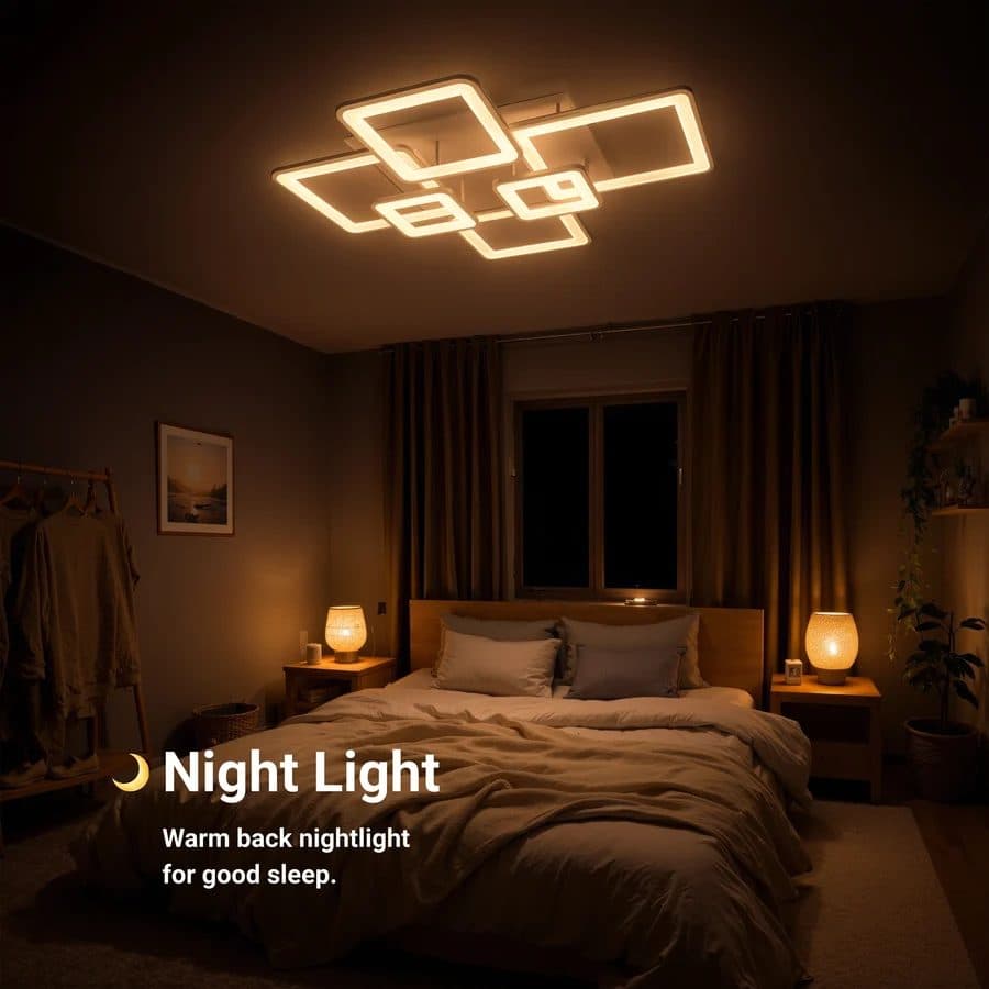 Lustra LED Flippy 119W 6 Patrate Telecomanda Alb — imagine 8