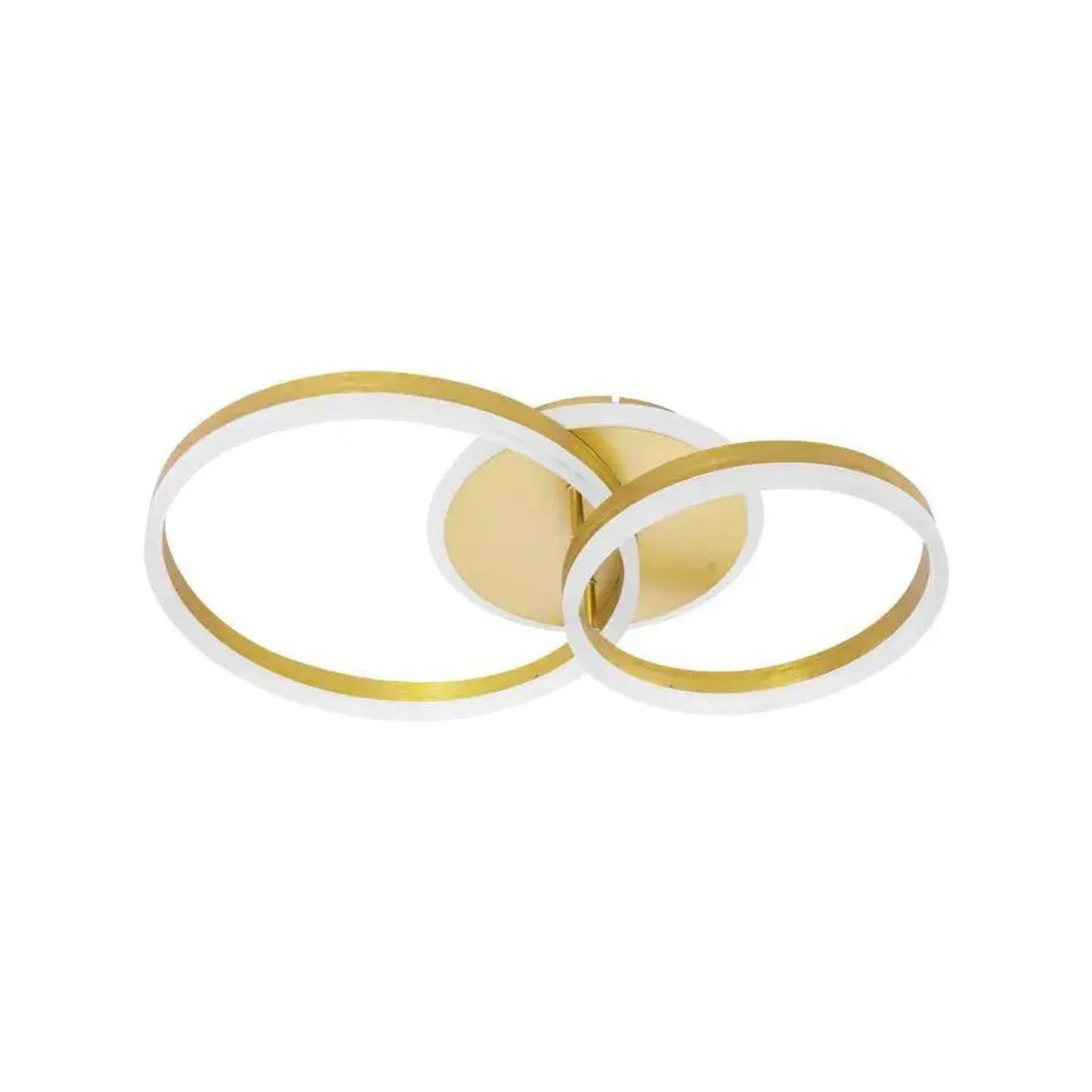 Lustra LED Flippy 118W 2 Cercuri control de lumina Dimabila Auriu Periat — imagine 1