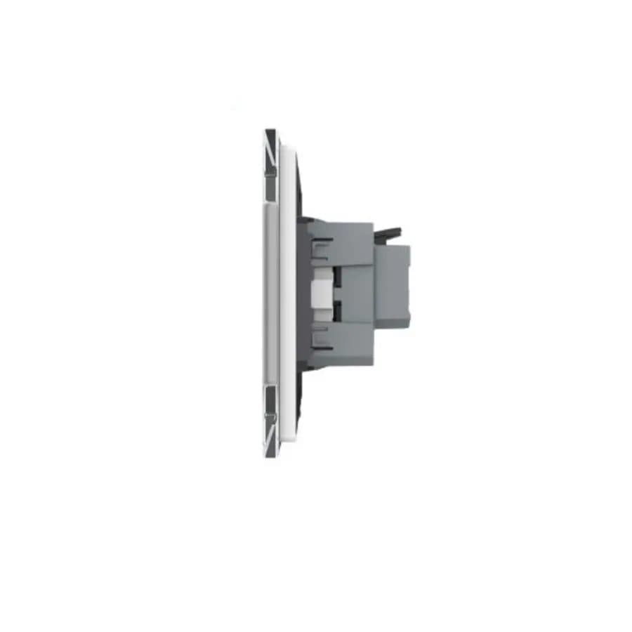 Priza Schuko simplă Flippy, borne fără șurub, ramă din sticlă, Gri — imagine 3