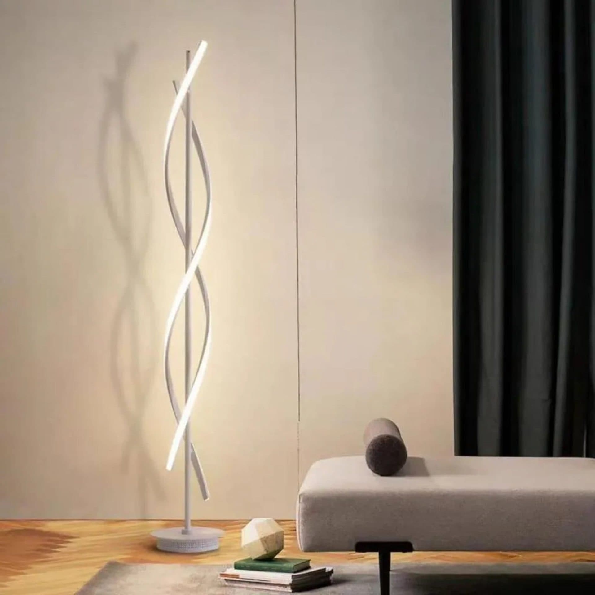 Lampadar LED 48W lumina Rece/Calda/Neutra Metal si Acril Alb — imagine 1
