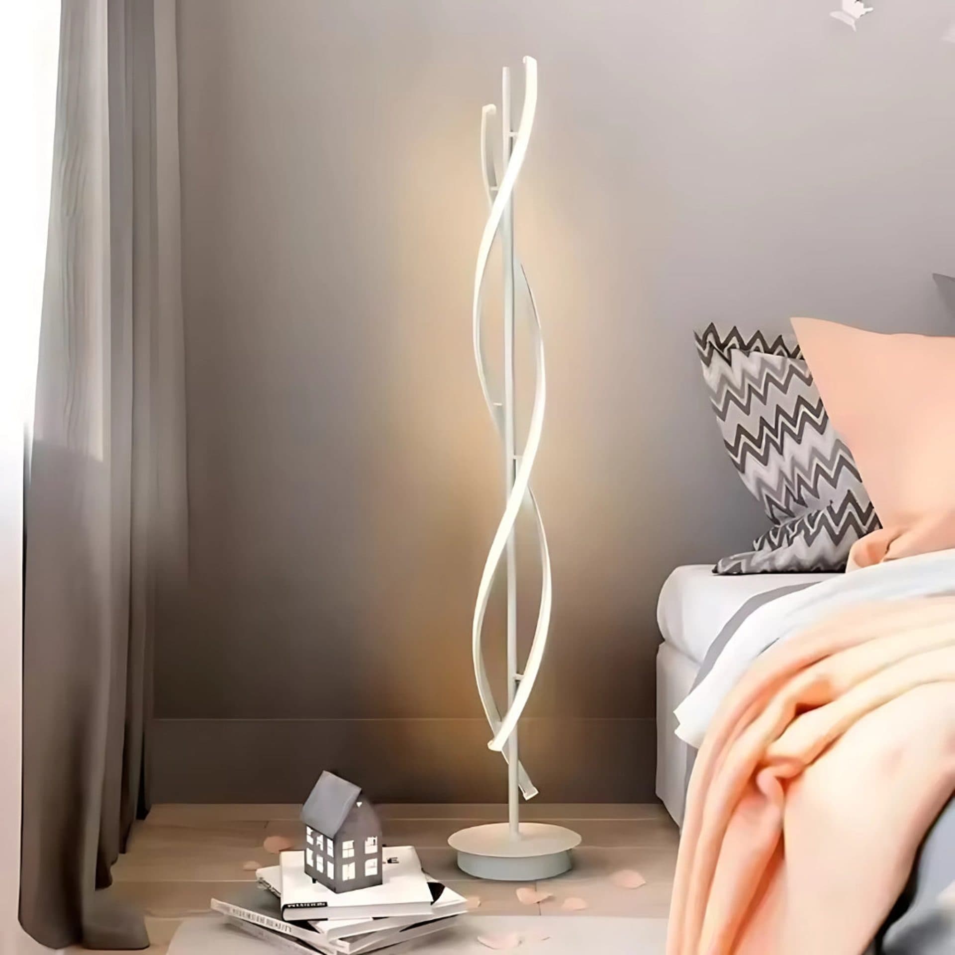 Lampadar LED 48W lumina Rece/Calda/Neutra Metal si Acril Alb — imagine 2