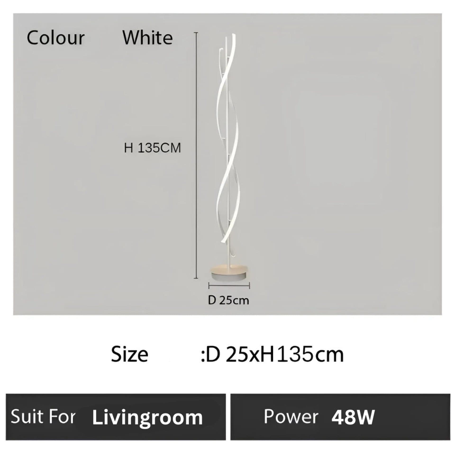 Lampadar LED 48W lumina Rece/Calda/Neutra Metal si Acril Alb — imagine 4