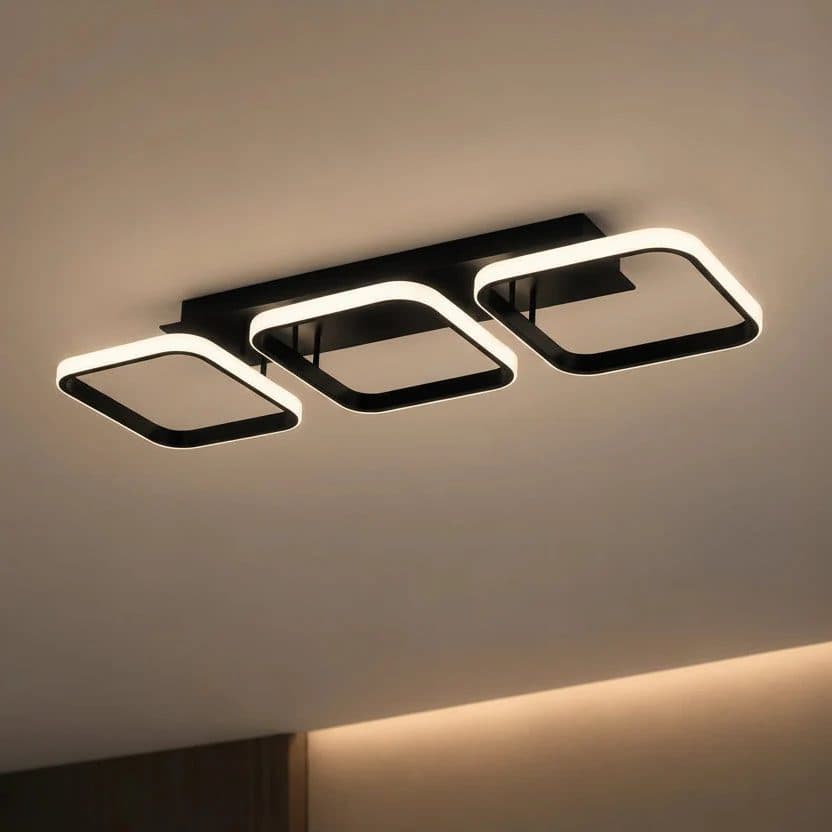 Lustra LED Flippy VERTEX 3 Patrate 34W Liniara Negru — imagine 2