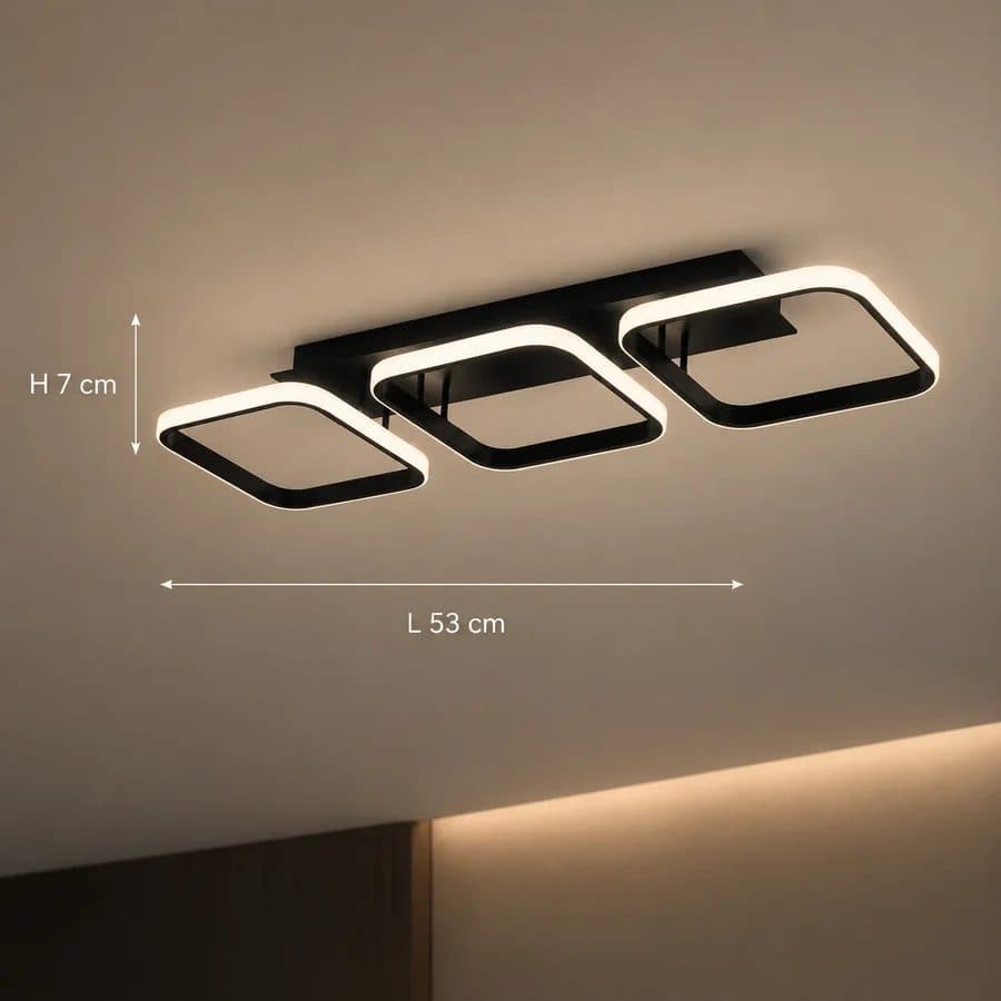 Lustra LED Flippy VERTEX 3 Patrate 34W Liniara Negru — imagine 4