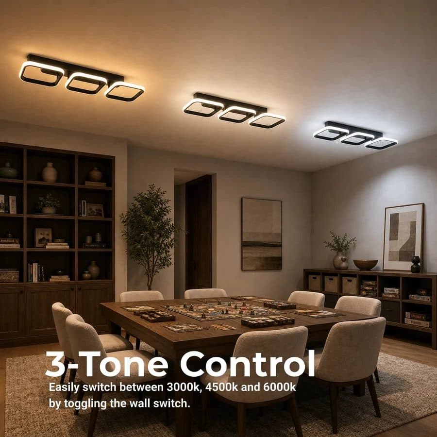 Lustra LED Flippy VERTEX 3 Patrate 34W Liniara Negru — imagine 5