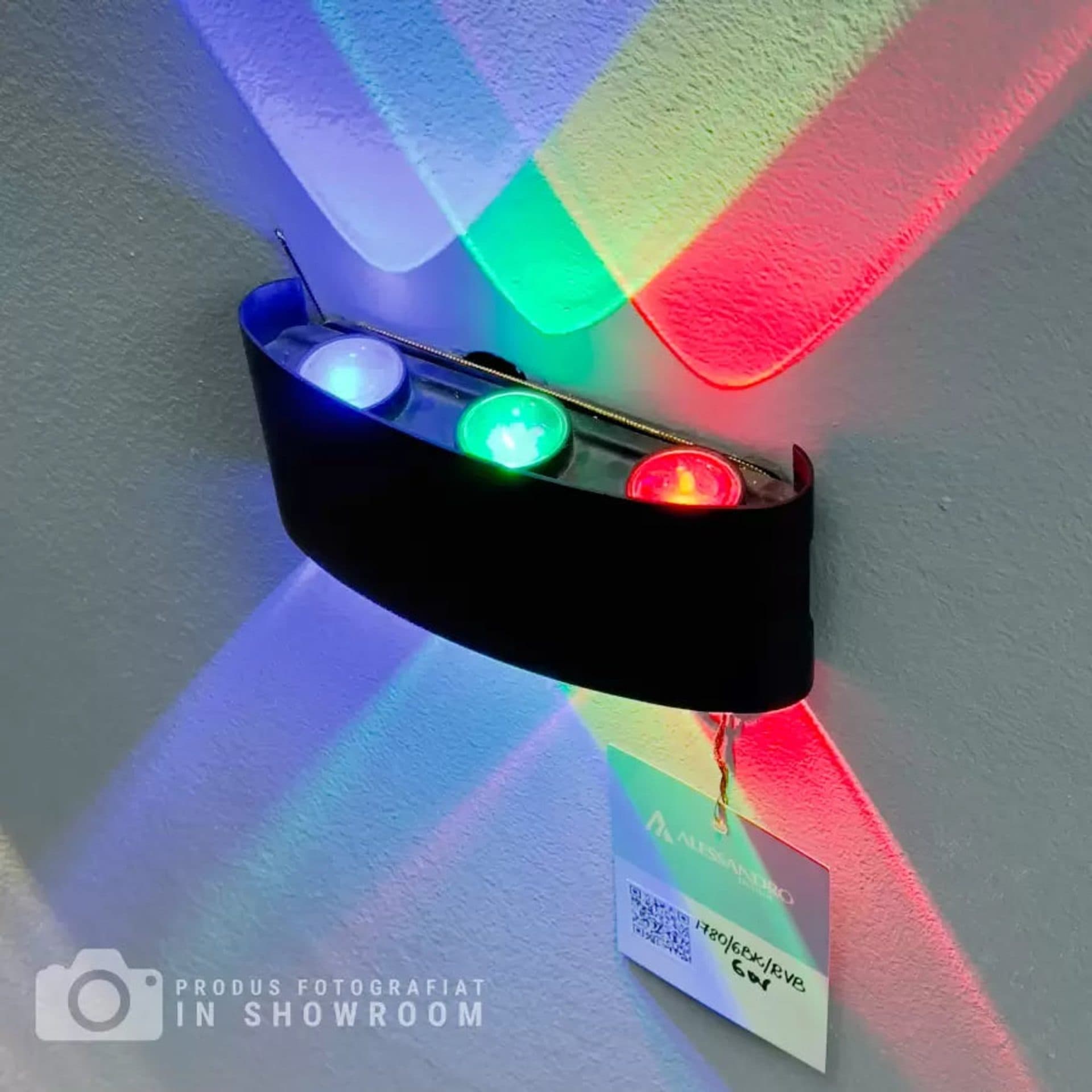 Aplica LED RGB Flippy Interior/Exterior 6 Surse x 1W IP65 Negru 3000K — imagine 1