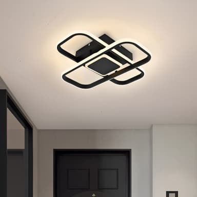Lustra LED Flippy VECTOR QUAD 52W, telecomanda, lumina Rece/Calda/Neutra, Dimabila, Negru