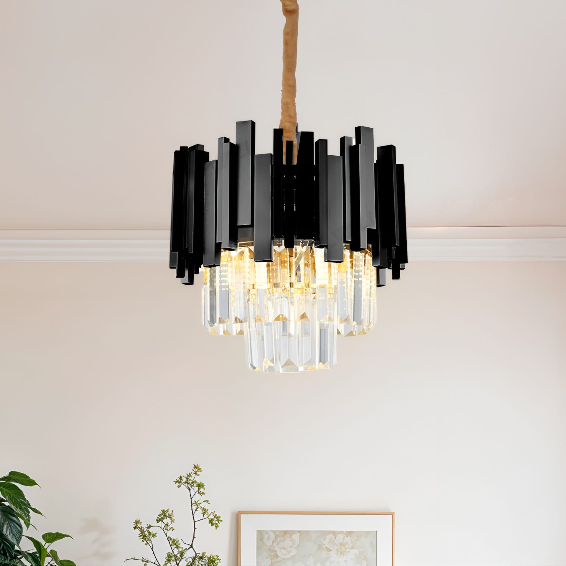 Candelabru Cristal BLOIS Petito, Flippy, 3x E14, Diametru 30cm, Negru — imagine 8
