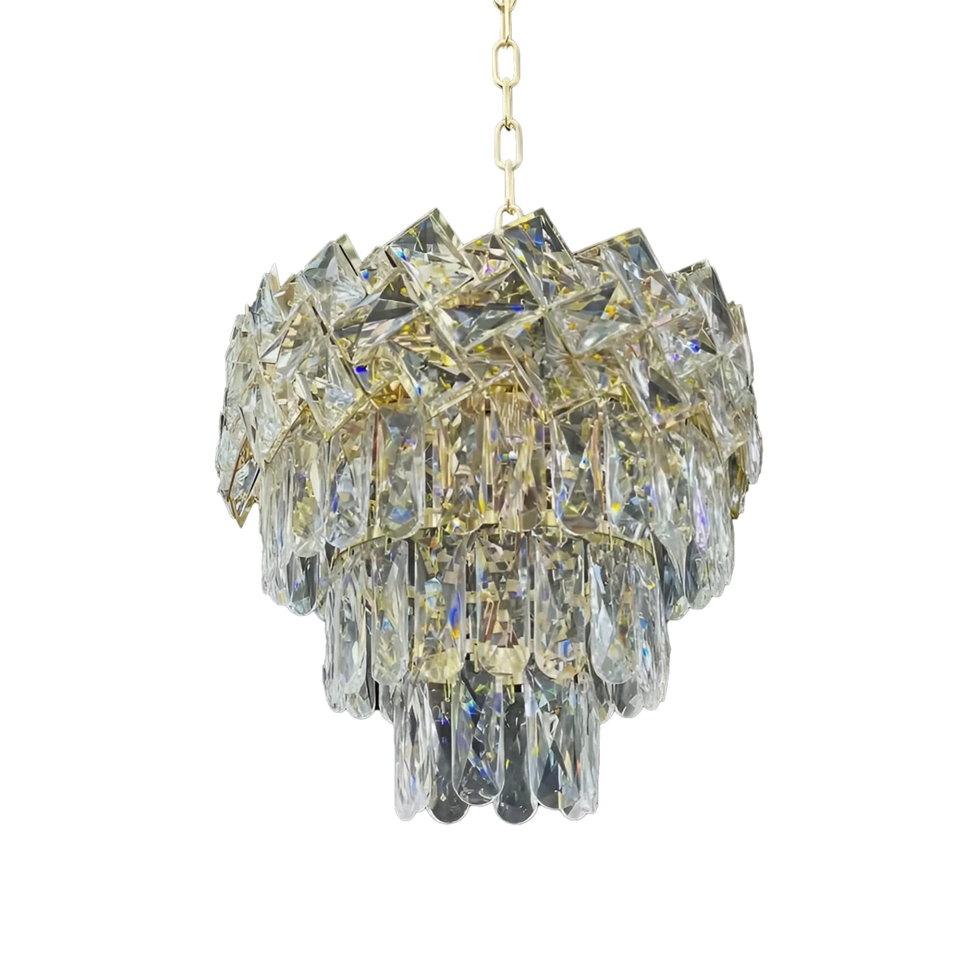 Candelabru Cristal Flippy WINDSOR Petito 3x E14, Diametru 29cm, Auriu Lucios — imagine 4