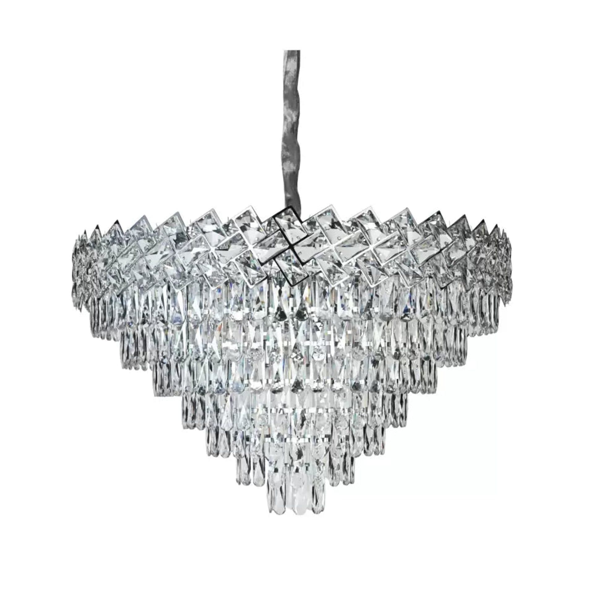 Candelabru Flippy Cristal WINDSOR Supremo 10x E14, Diametru 80cm, Crom Lucios, Inaltime Reglabila — imagine 4
