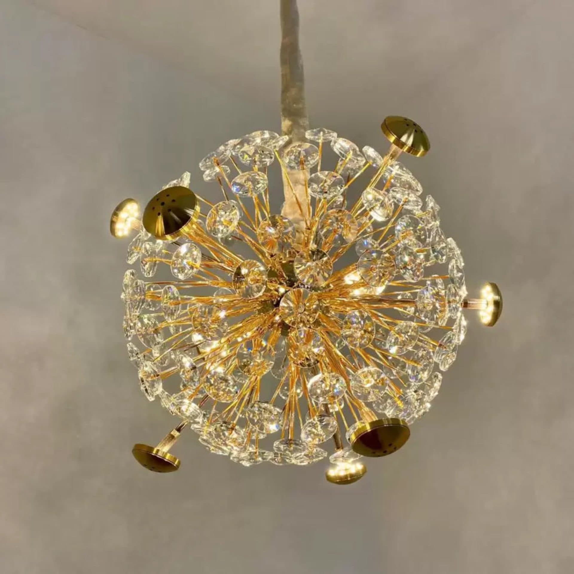 Pendul LED Cristal Arthur 99W Auriu Flippy — imagine 1