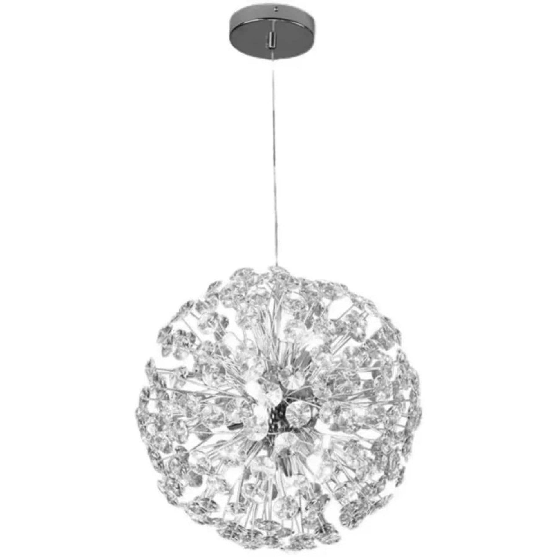 Candelabru Flippy Cristal MINUET 8x G9, Diametru 40cm, Crom Lucios, Inaltime Reglabila — imagine 2