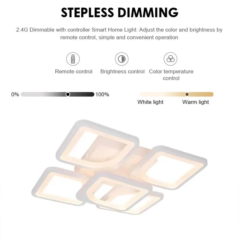 Lustra LED Flippy 70W 5 Patrate telecomanda Alb — imagine 3