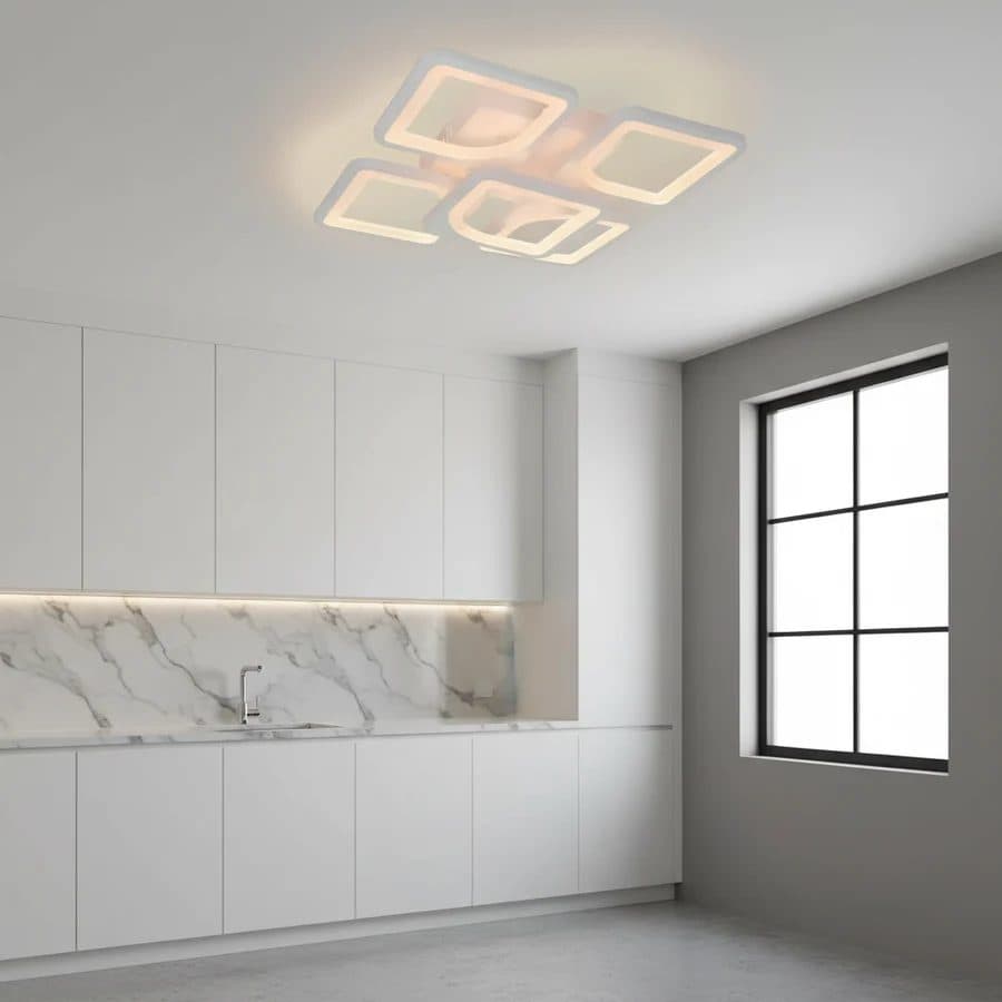 Lustra LED Flippy 70W 5 Patrate telecomanda Alb — imagine 5