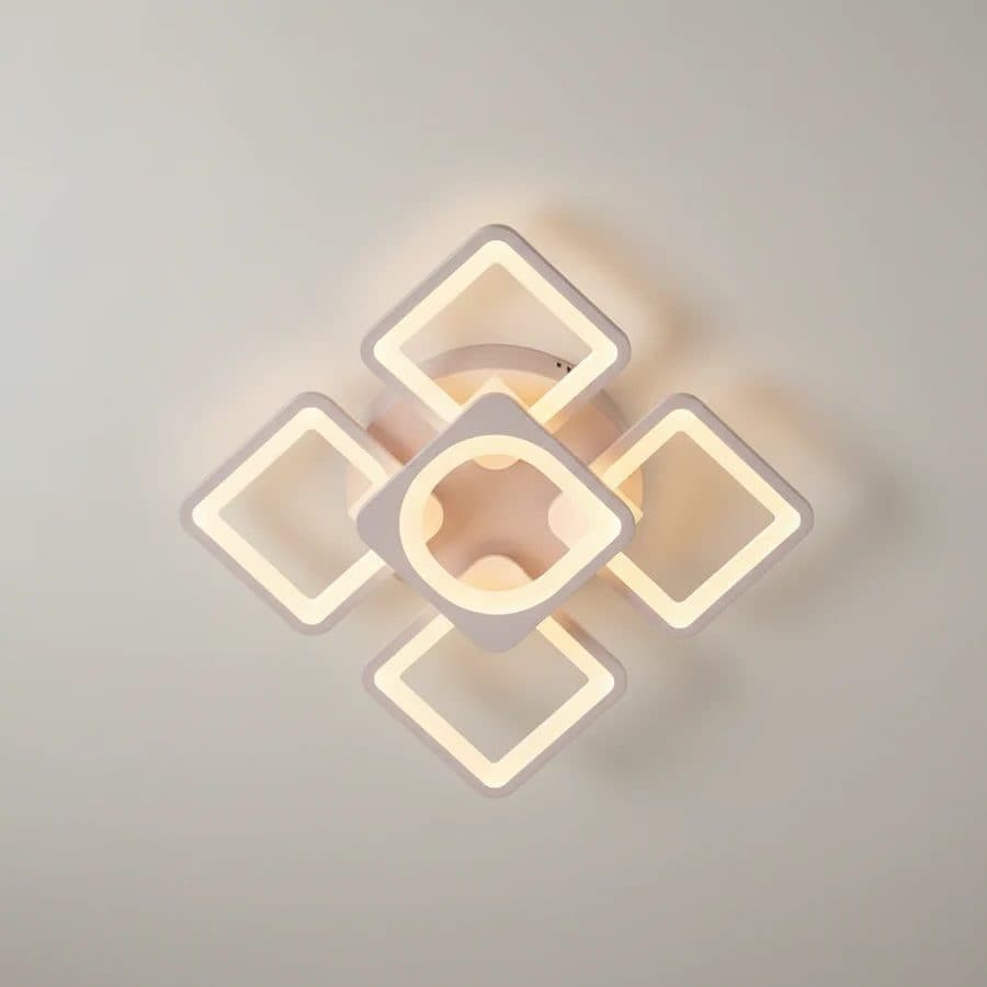 Lustra LED Flippy 70W 5 Patrate telecomanda Alb — imagine 6