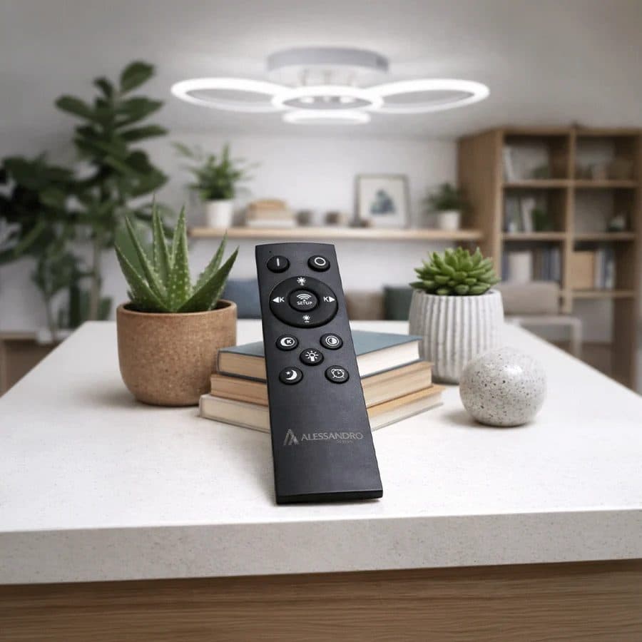 Lustra LED Flippy 43W 4 Cercuri Dimabila Alb — imagine 2