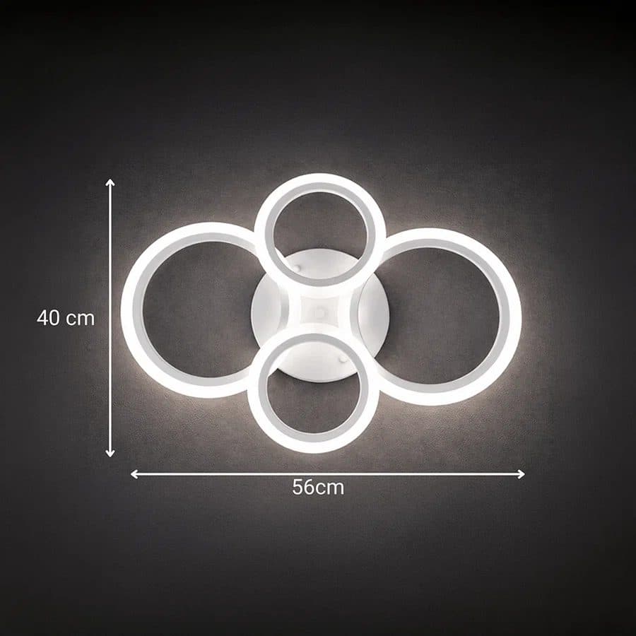 Lustra LED Flippy 43W 4 Cercuri Dimabila Alb — imagine 4