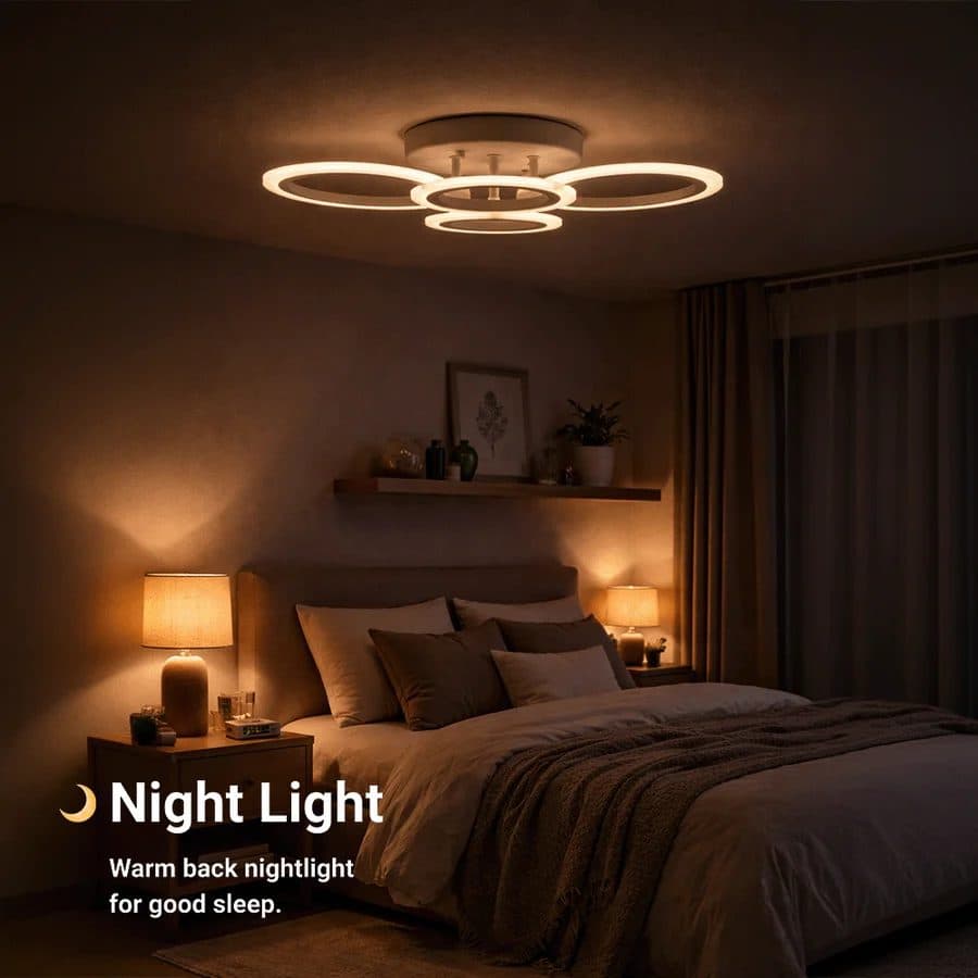 Lustra LED Flippy 43W 4 Cercuri Dimabila Alb — imagine 5