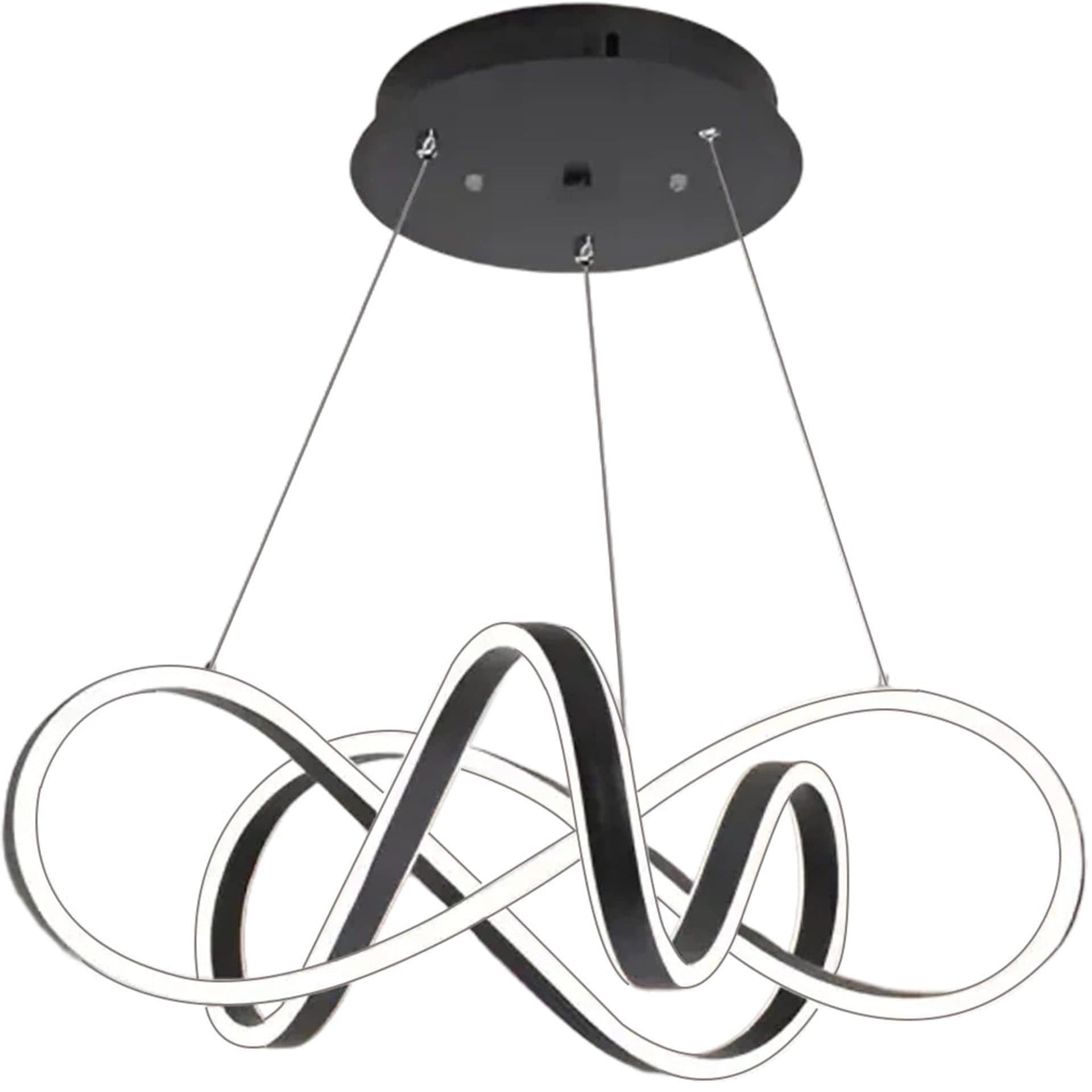 Lustra LED suspendata Flippy INFINITY HALO 69W, telecomanda, lumina Rece/Calda/Neutra, Dimabila, Negru, Inaltime Reglabila — imagine 4