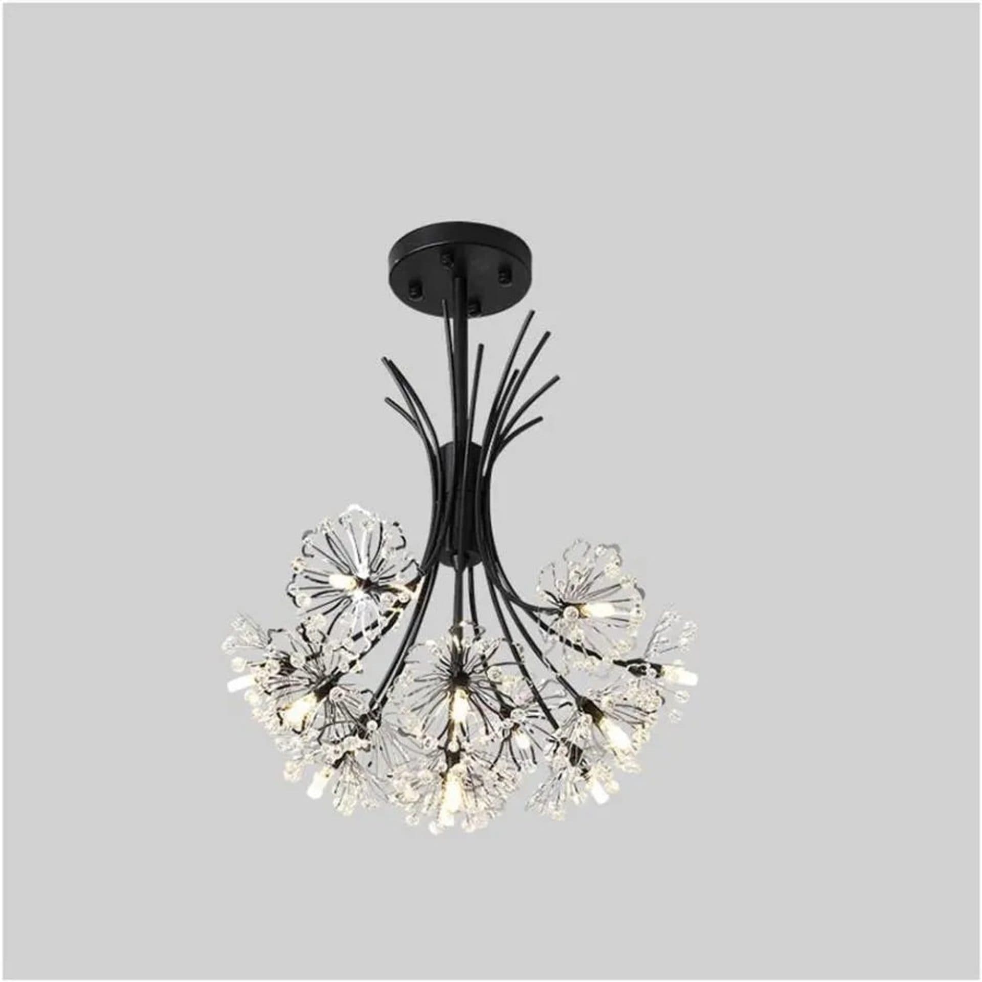 Candelabru Flippy Cristal PETERHOF Petito, 13xG4, Diametru 52 cm, Negru — imagine 1