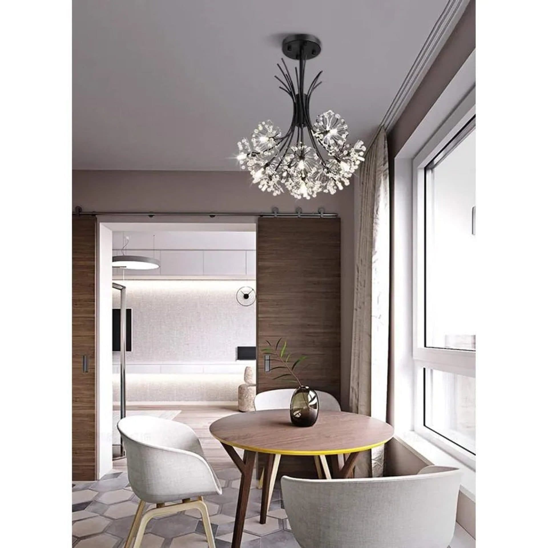 Candelabru Flippy Cristal PETERHOF Petito, 13xG4, Diametru 52 cm, Negru — imagine 5