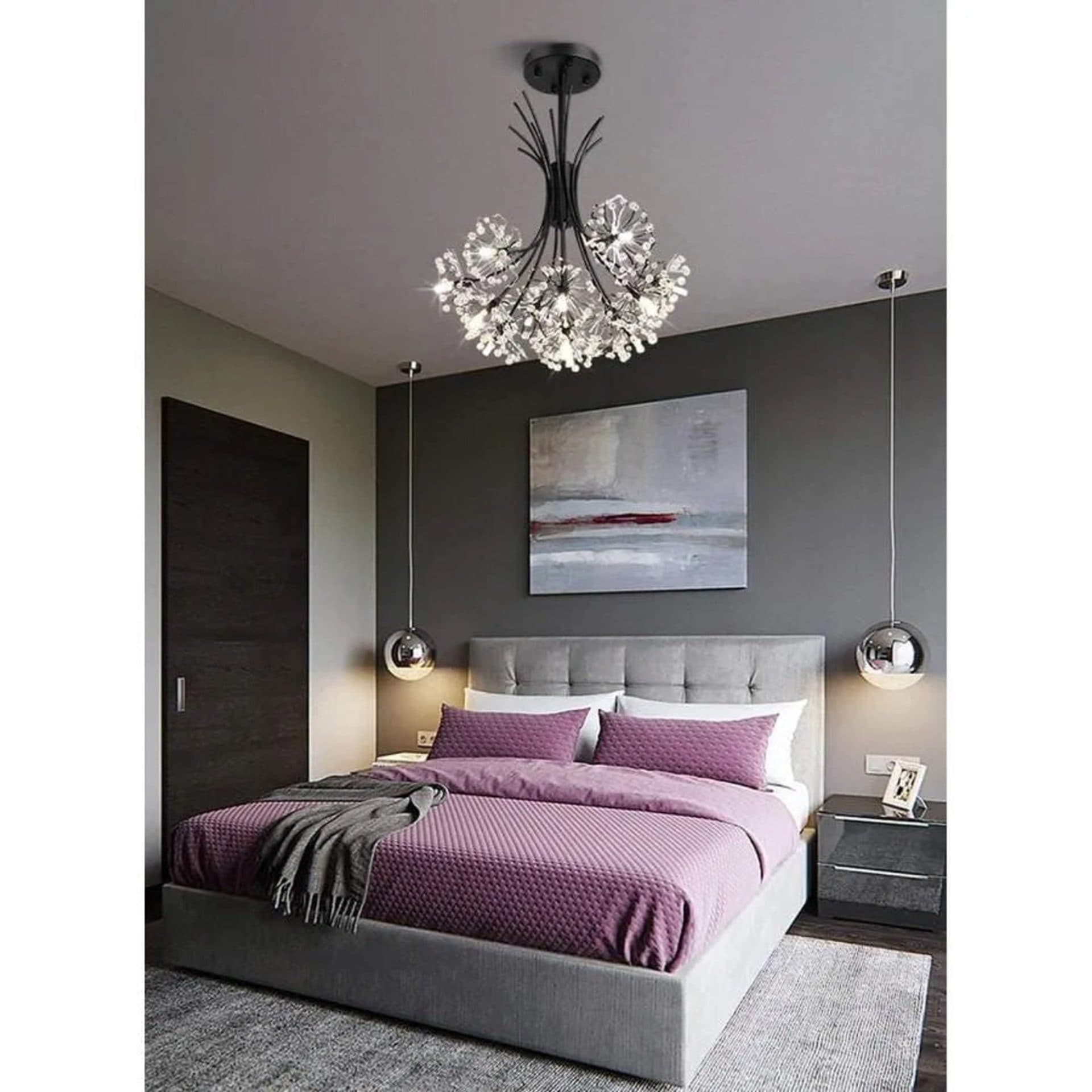 Candelabru Flippy Cristal PETERHOF Petito, 13xG4, Diametru 52 cm, Negru — imagine 6