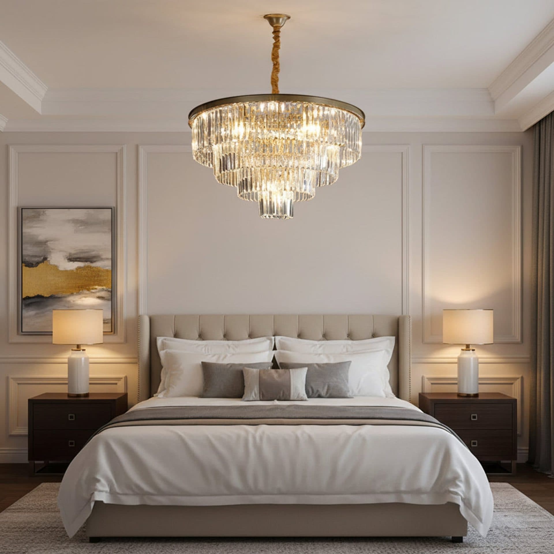Candelabru Cristal Flippy CHAMBORD Eleganza 8xE14 Auriu Mat — imagine 1