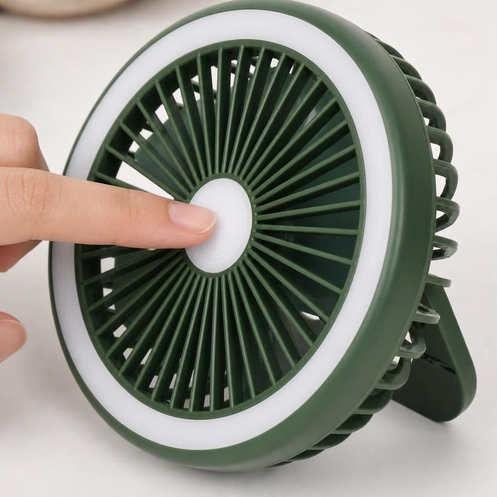 Ventilator de Masa Portabil, Flippy, USB, LED, Verde — imagine 3