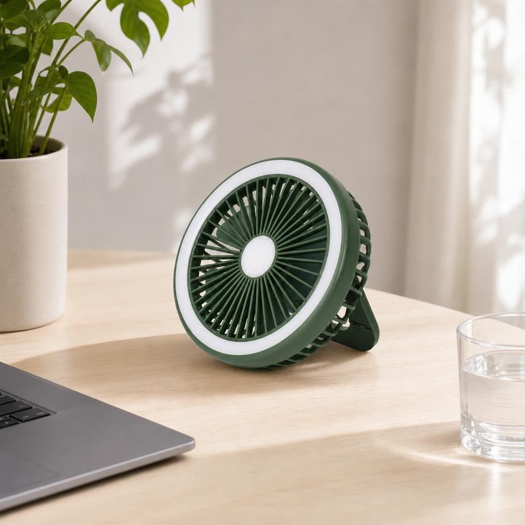Ventilator de Masa Portabil, Flippy, USB, LED, Verde — imagine 5
