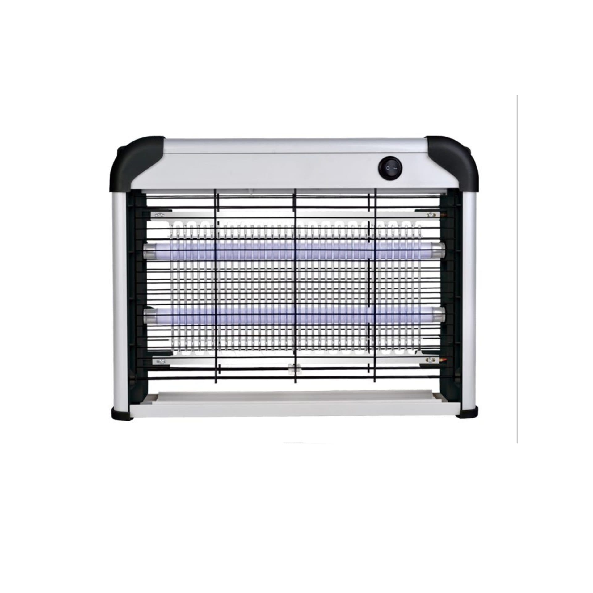 Lampa Electrica Anti-Tantari Flippy cu 2 Tuburi UV Grila de Protectie si Tava Colectoare 12 W Alb si Negru — imagine 1