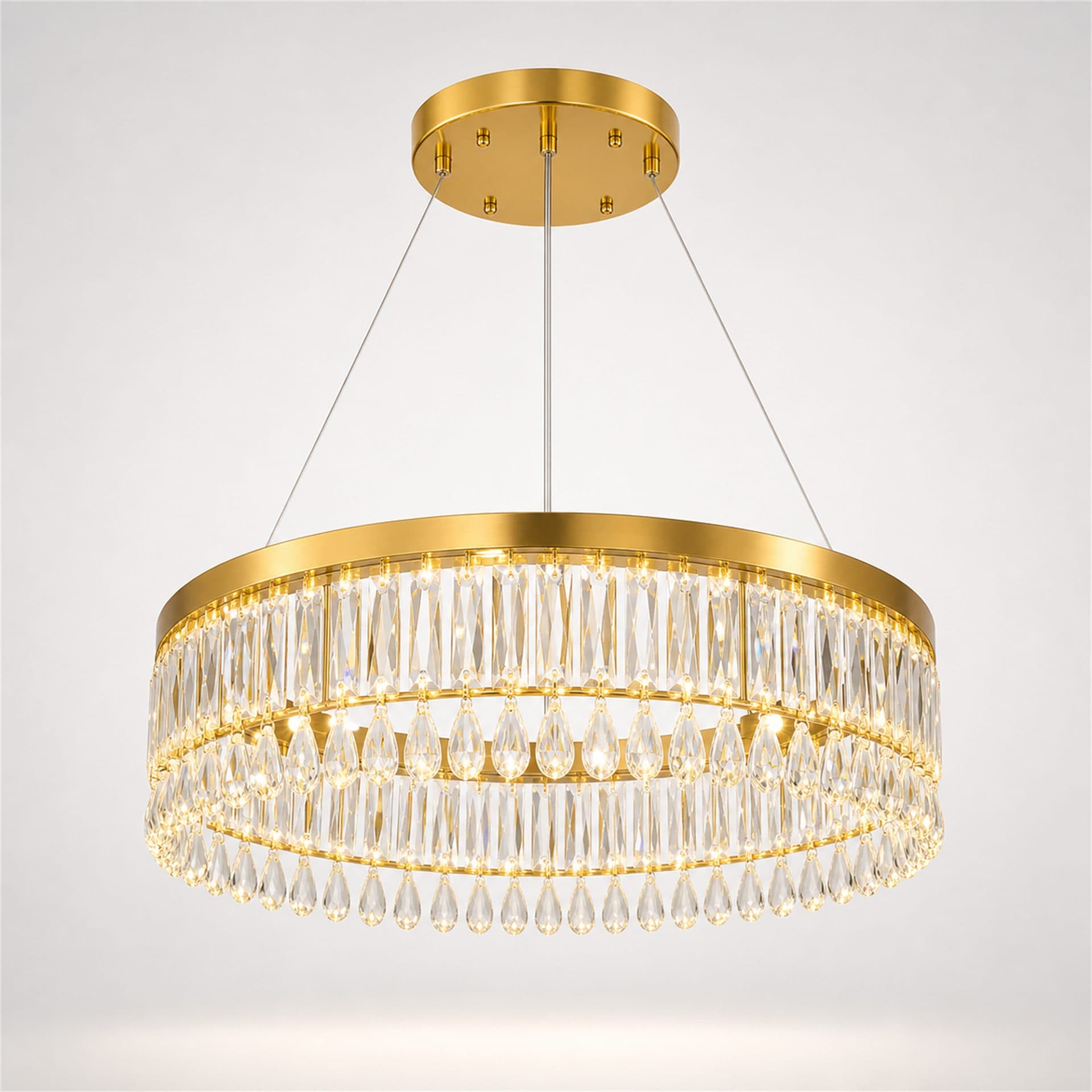 Candelabru Flippy Cristal LED Suspendat 90W 60cm — imagine 3