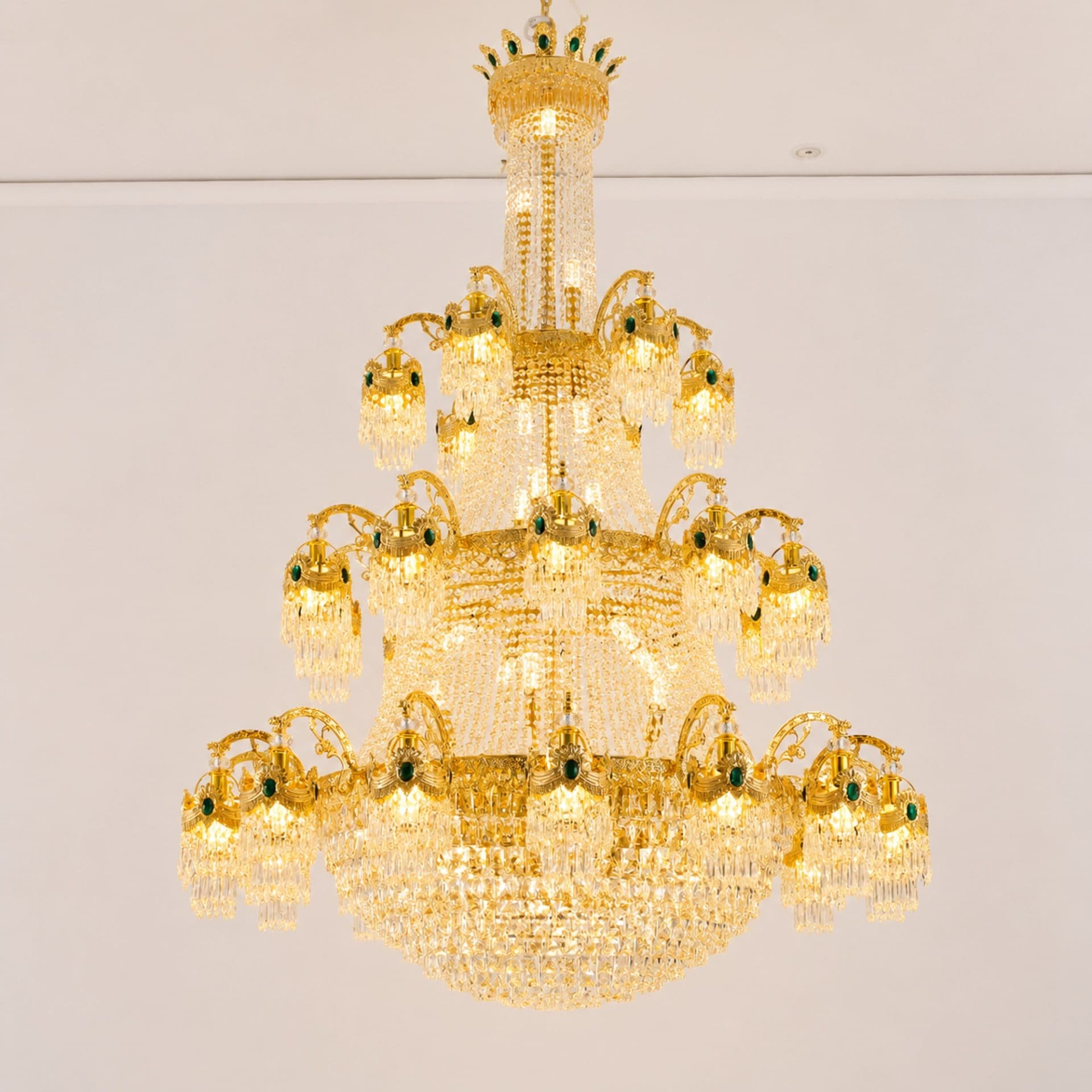 Candelabru Cristal 61xE14 Auriu Lucios Inaltime Reglabila — imagine 4