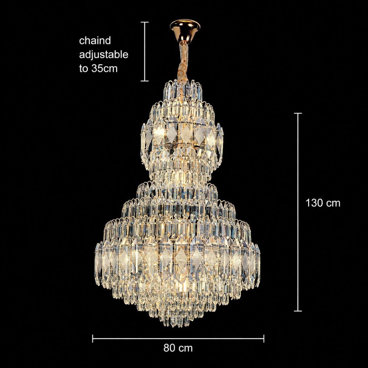 Candelabru Flippy Cristal VELVET Regalis 29x E14 Auriu — imagine 8