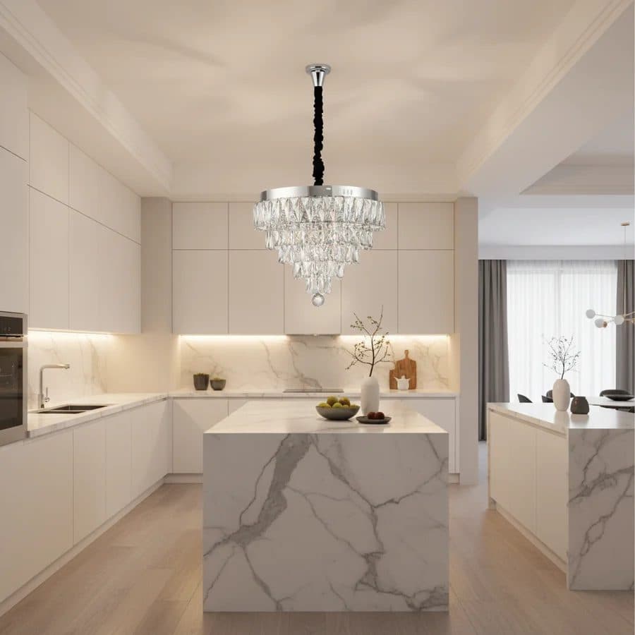 Lustra LED Cristal Nobile RIGO cu telecomanda, Crom Lucios, 39cm — imagine 2