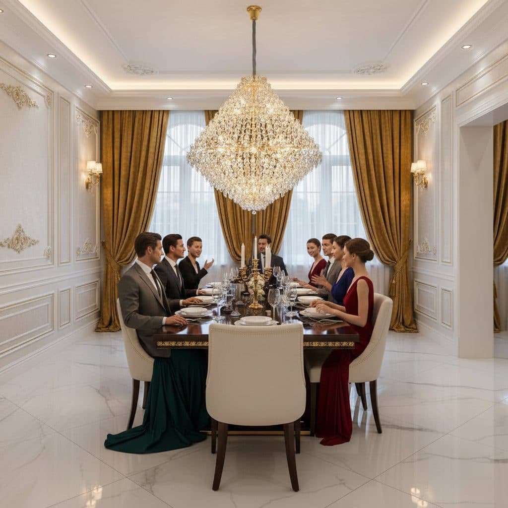 Candelabru Cristal KONIG Grande Supremo Auriu 54x E14 D150 cm — imagine 9
