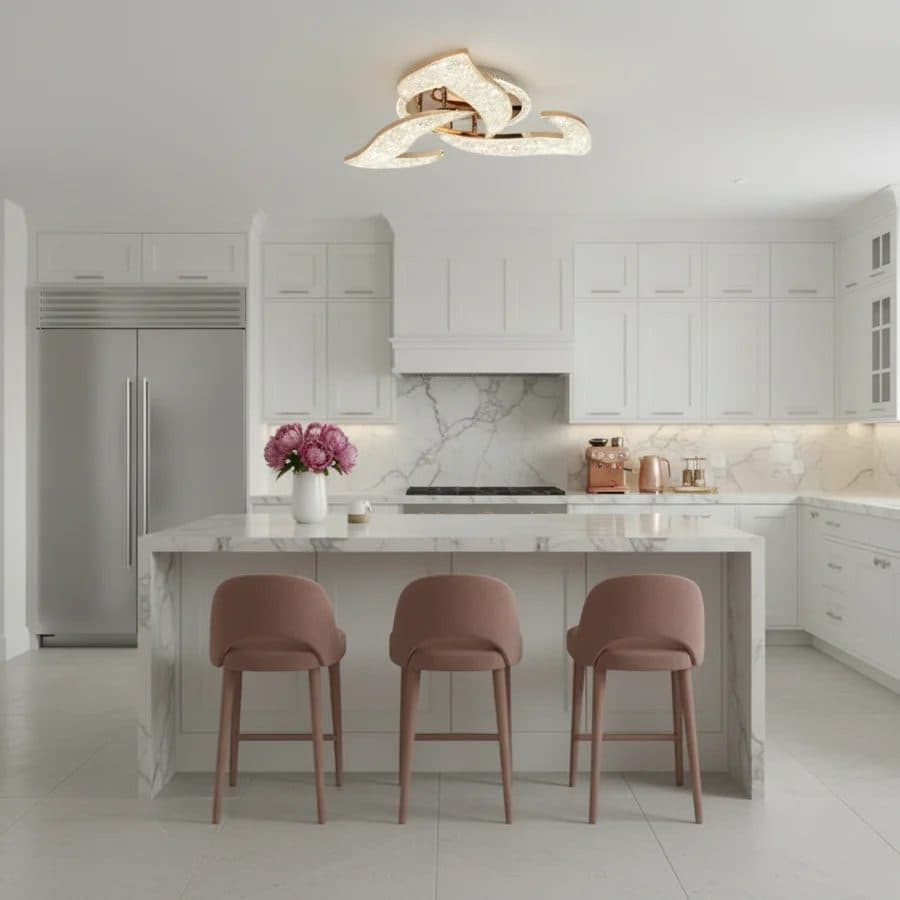 Lustra LED Flippy Eleganza cu telecomanda si cristal, 44W, 3 Surse, Lumina Rece/Calda/Neutra, Dimabila, Auriu — imagine 2