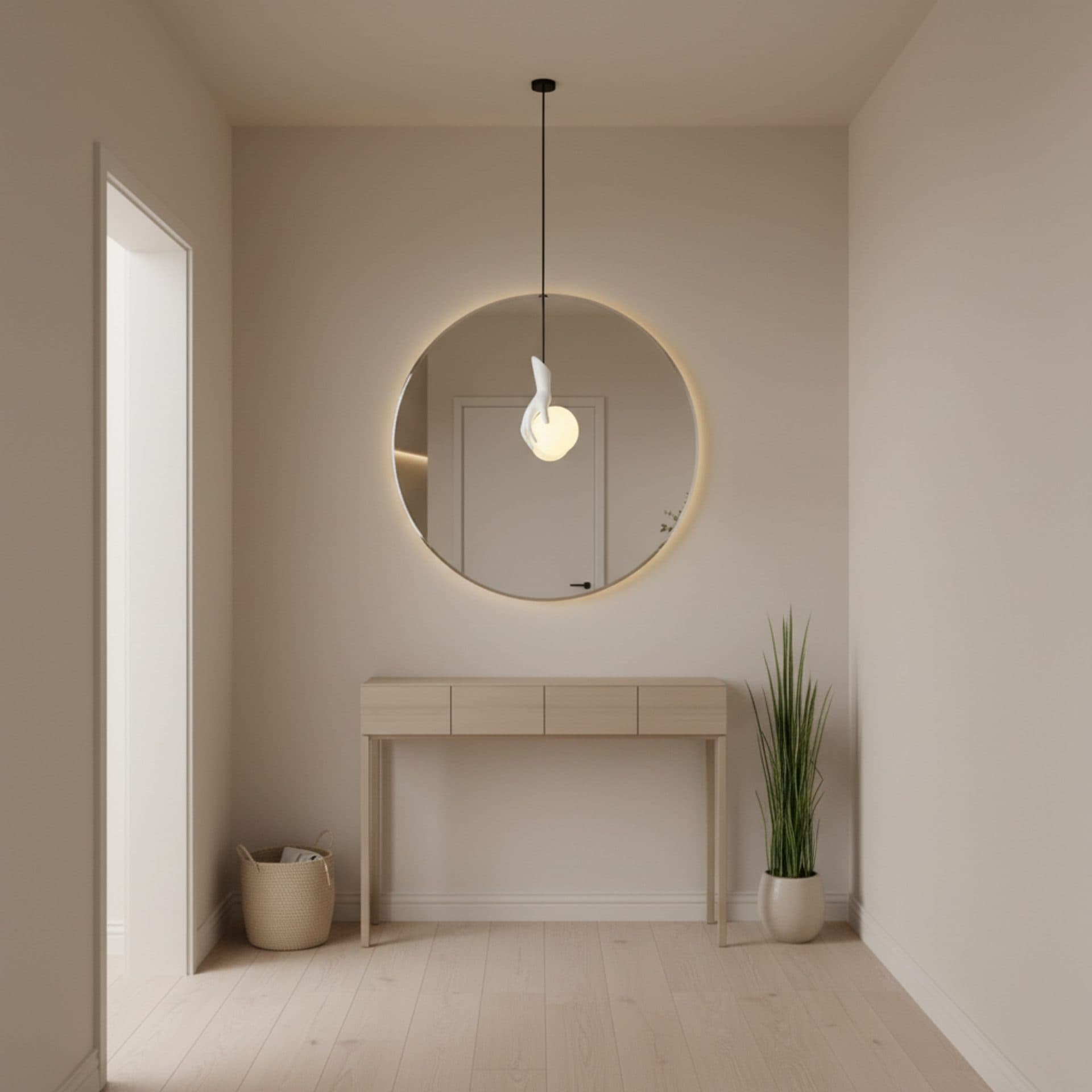 Lustra LED Flippy MANOS 13x120cm Sticla si Resina Alb — imagine 2