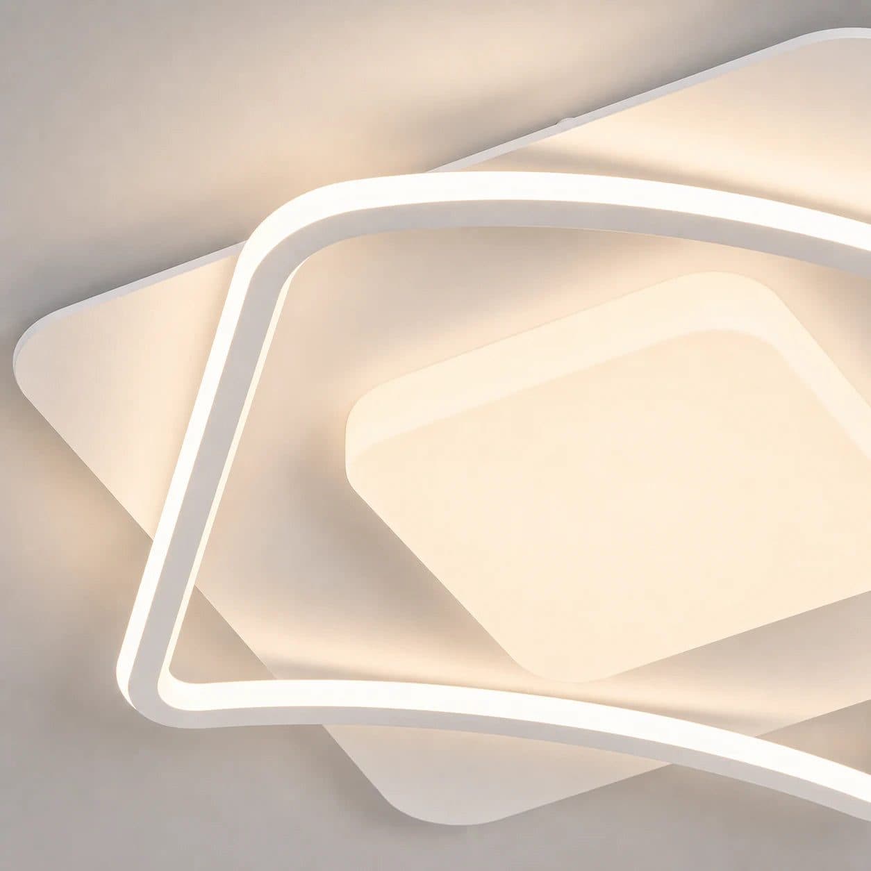 Lustra LED MODERNO 53W, 2 Patrate, Alb — imagine 5