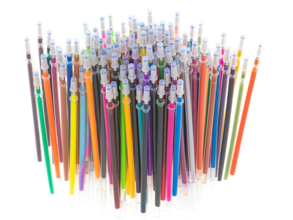 Set de pixuri cu gel multicolor 242 piese + accesorii — imagine 11
