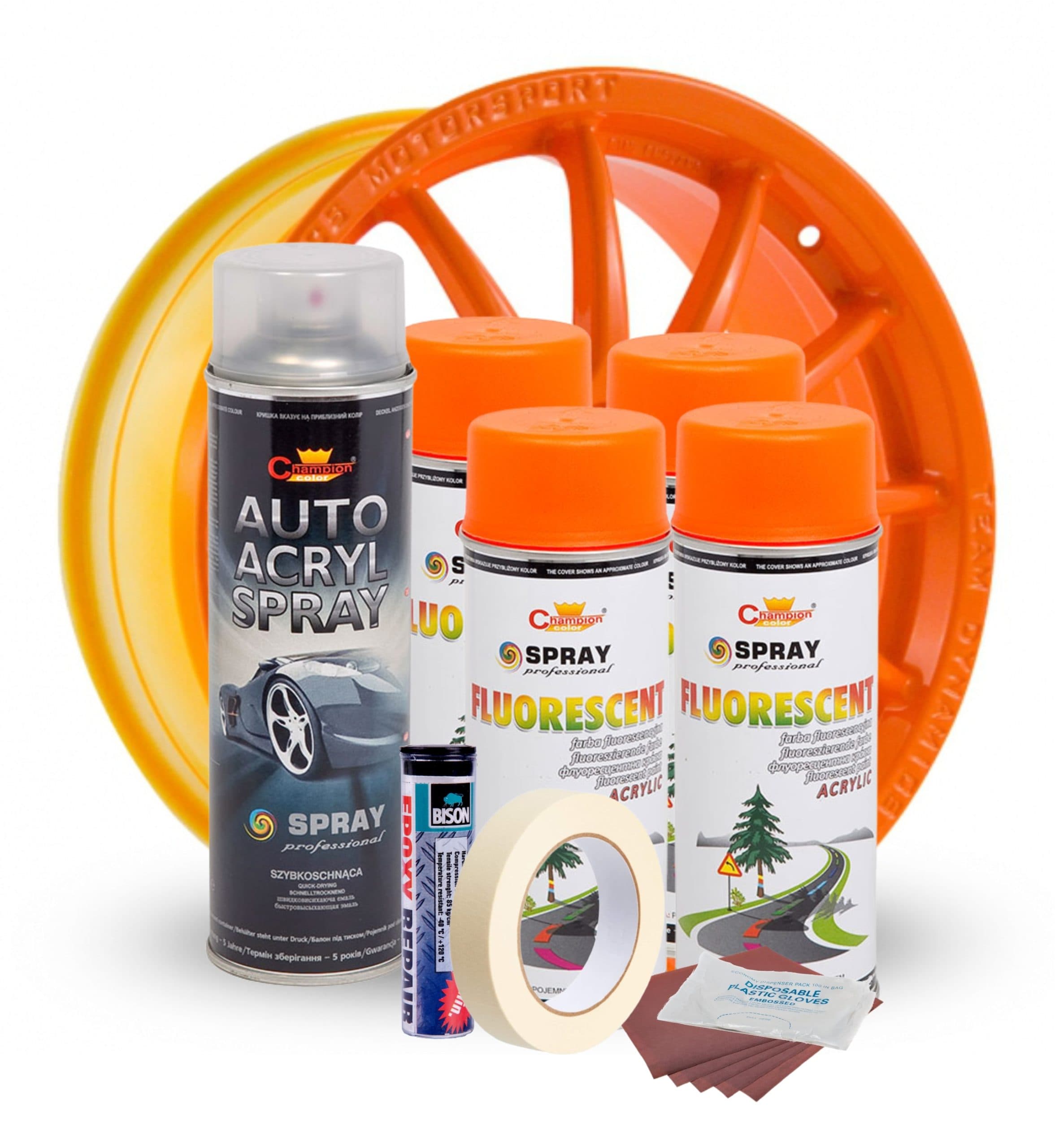 Kit reparatie jante Orange Fluorescent V4 — imagine 2