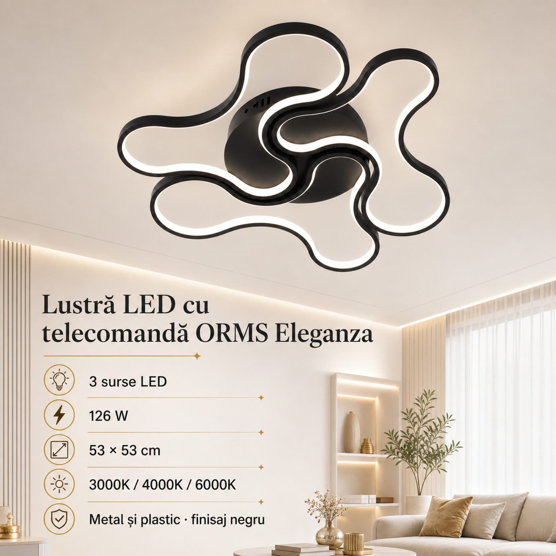 Lustra LED cu telecomanda Flippy ORMS Eleganza — imagine 4