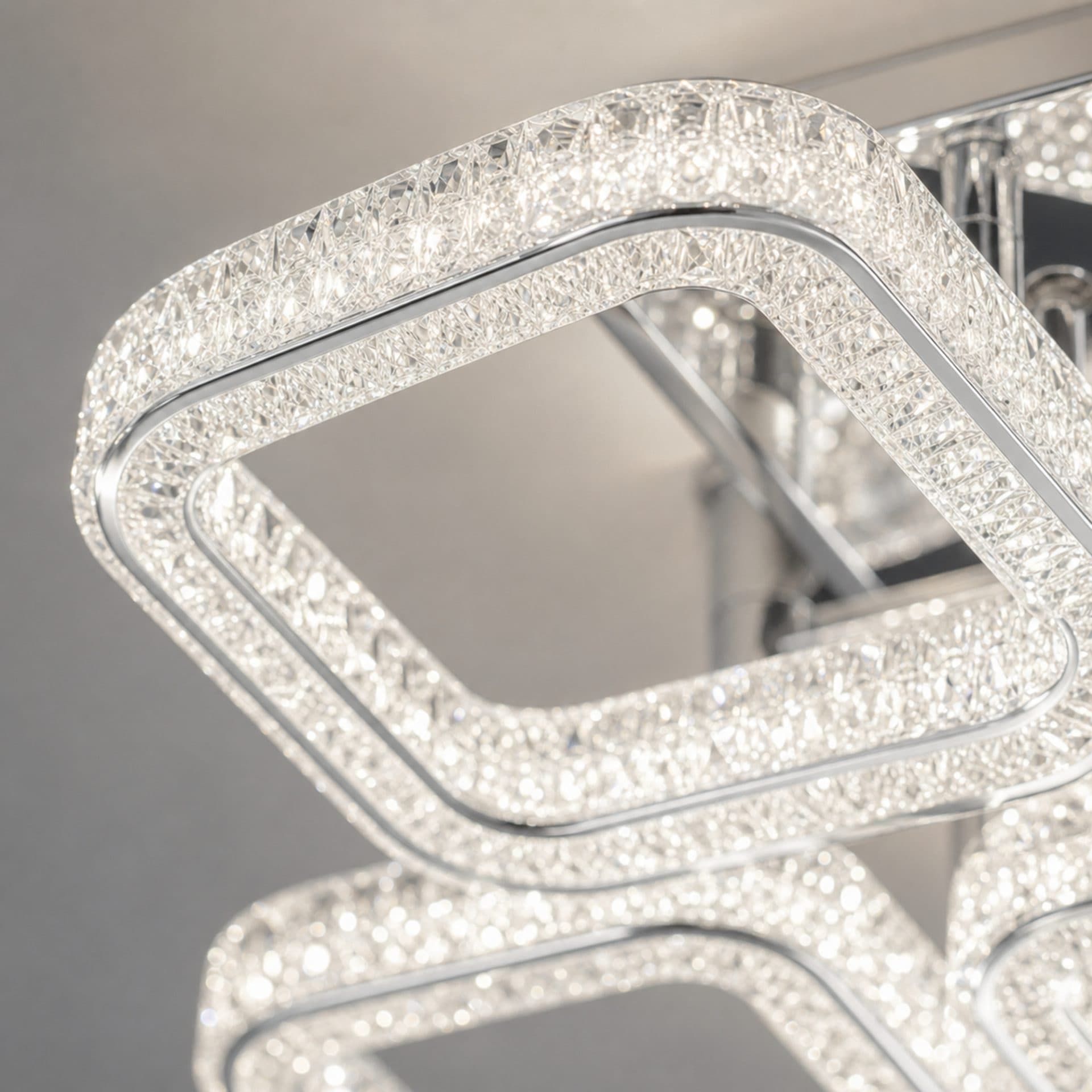Lustra LED Flippy Eleganza 72W, telecomanda, cristal, Alb — imagine 6