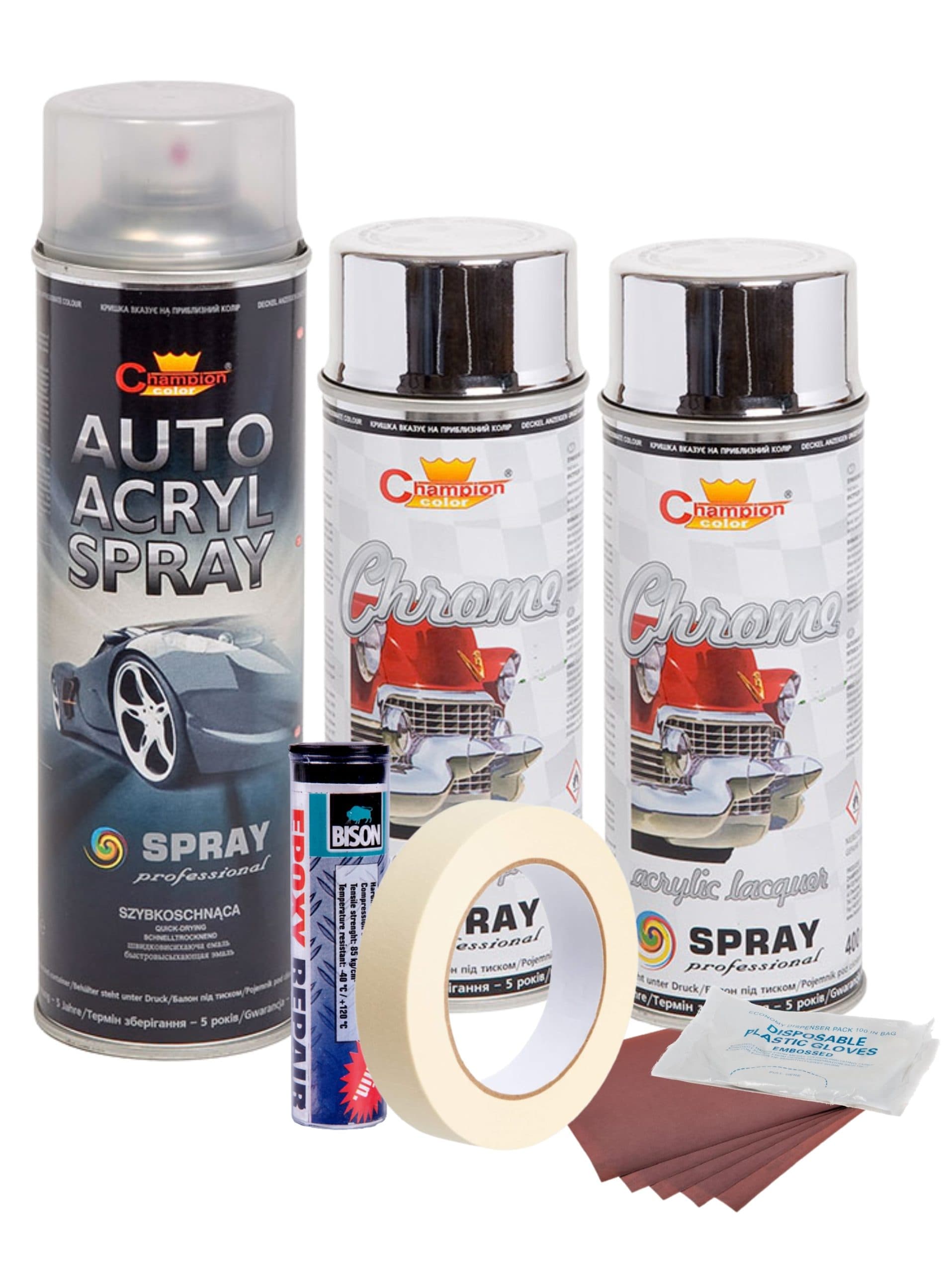 Kit reparatie si vopsire jante AVEX.ro Culoare Crom Metalic — imagine 1
