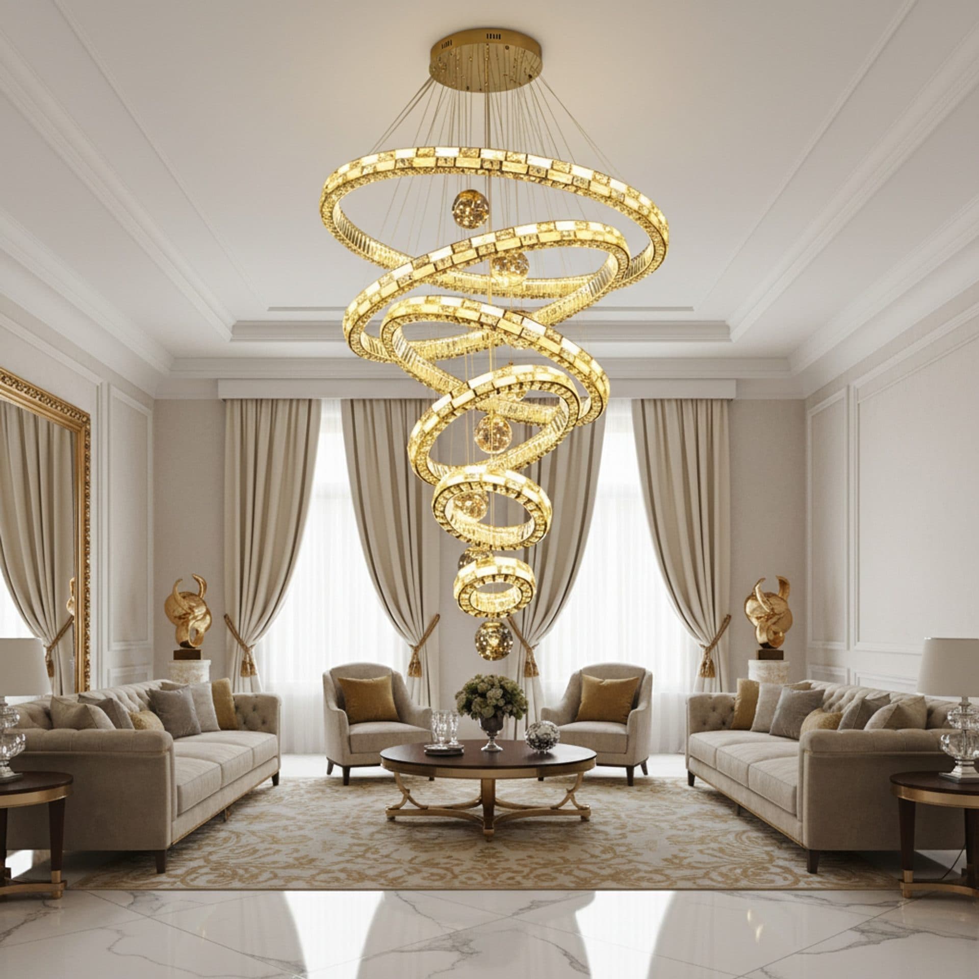 Candelabru Cristal Flippy RONDOS Supremo 120x350cm Telecomanda — imagine 3